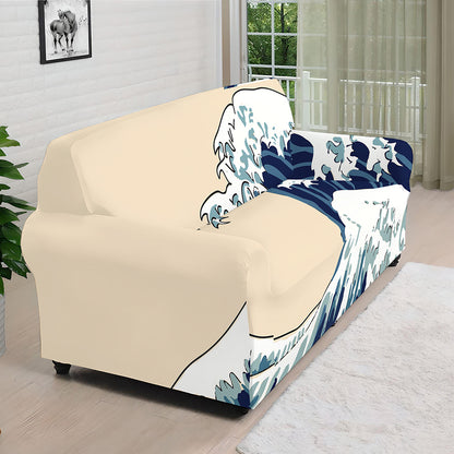 Japanese Ocean Wave Print Sofa Cover