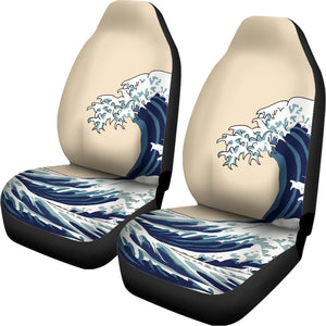 Japanese Ocean Wave Print Universal Fit Car Seat Covers