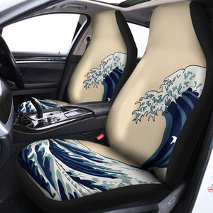 Japanese Ocean Wave Print Universal Fit Car Seat Covers