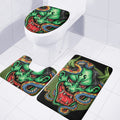 Japanese Oni Demon With Snake Print 3 Piece Bath Mat Set