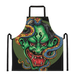 Japanese Oni Demon With Snake Print Apron