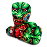Japanese Oni Demon With Snake Print Boxing Gloves