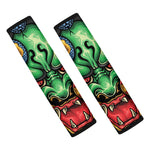 Japanese Oni Demon With Snake Print Car Seat Belt Covers