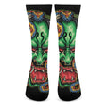 Japanese Oni Demon With Snake Print Crew Socks