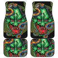Japanese Oni Demon With Snake Print Front and Back Car Floor Mats