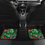 Japanese Oni Demon With Snake Print Front and Back Car Floor Mats