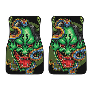 Japanese Oni Demon With Snake Print Front Car Floor Mats