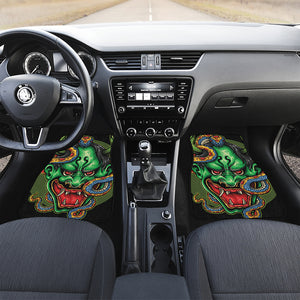 Japanese Oni Demon With Snake Print Front Car Floor Mats