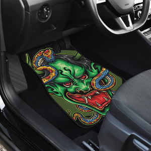 Japanese Oni Demon With Snake Print Front Car Floor Mats