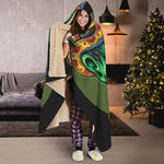 Japanese Oni Demon With Snake Print Hooded Blanket