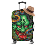 Japanese Oni Demon With Snake Print Luggage Cover