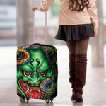 Japanese Oni Demon With Snake Print Luggage Cover