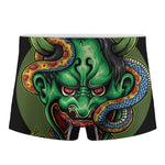 Japanese Oni Demon With Snake Print Men's Boxer Briefs