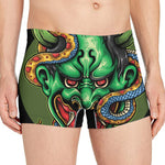 Japanese Oni Demon With Snake Print Men's Boxer Briefs
