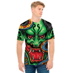 Japanese Oni Demon With Snake Print Men's T-Shirt