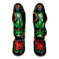 Japanese Oni Demon With Snake Print Muay Thai Shin Guards