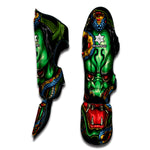 Japanese Oni Demon With Snake Print Muay Thai Shin Guard