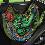 Japanese Oni Demon With Snake Print Pet Car Back Seat Cover