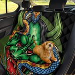 Japanese Oni Demon With Snake Print Pet Car Back Seat Cover