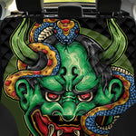 Japanese Oni Demon With Snake Print Pet Car Back Seat Cover