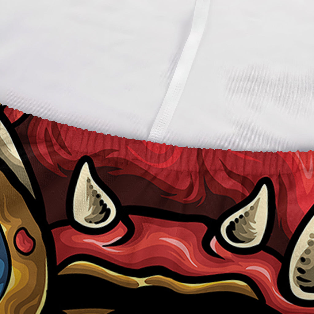 Japanese Oni Demon With Snake Print Sofa Cover