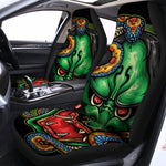 Japanese Oni Demon With Snake Print Universal Fit Car Seat Covers