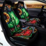 Japanese Oni Demon With Snake Print Universal Fit Car Seat Covers