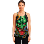 Japanese Oni Demon With Snake Print Women's Racerback Tank Top