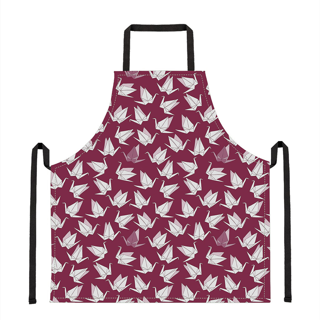 Japanese Origami Crane Pattern Print Apron