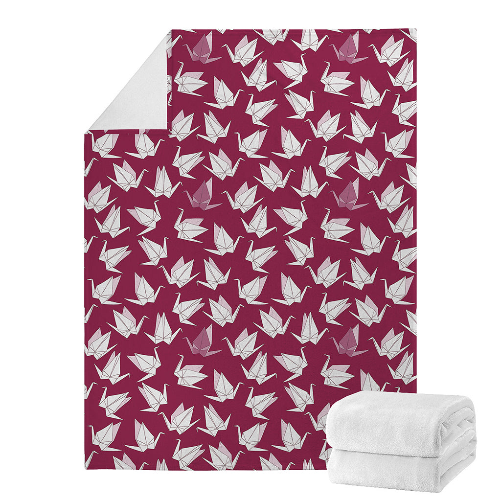 Japanese Origami Crane Pattern Print Blanket