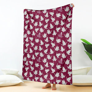 Japanese Origami Crane Pattern Print Blanket