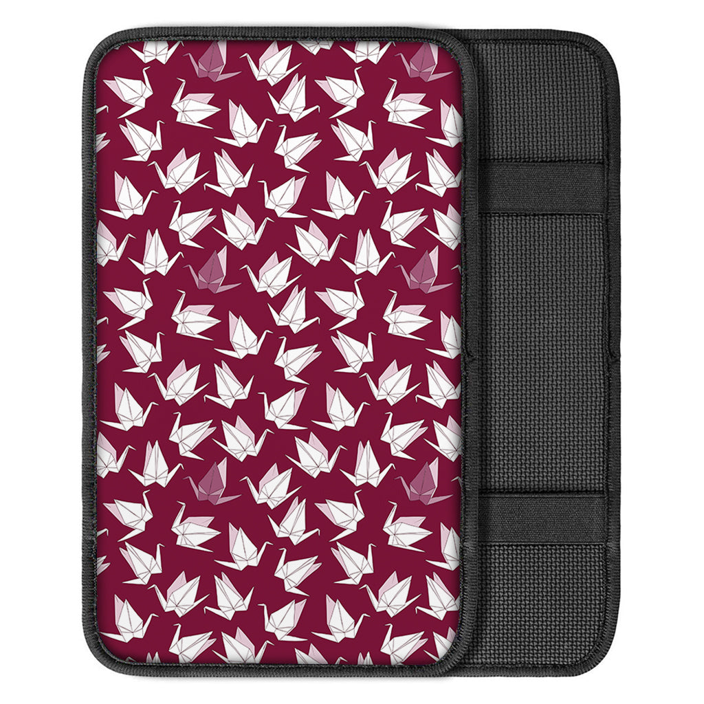 Japanese Origami Crane Pattern Print Car Center Console Cover