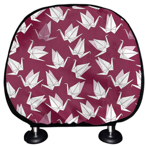 Japanese Origami Crane Pattern Print Car Headrest Covers