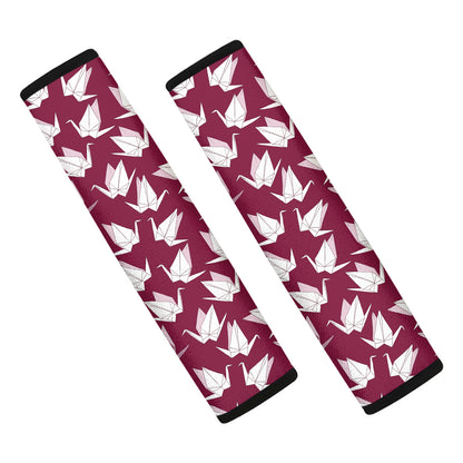 Japanese Origami Crane Pattern Print Car Seat Belt Covers
