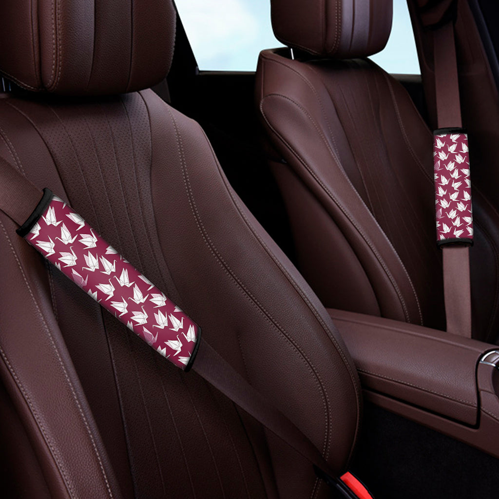 Japanese Origami Crane Pattern Print Car Seat Belt Covers