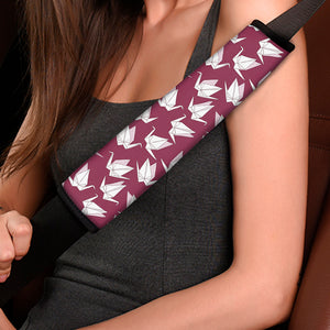 Japanese Origami Crane Pattern Print Car Seat Belt Covers