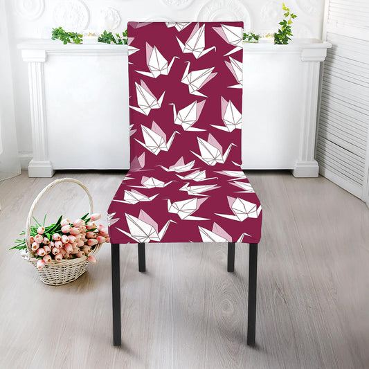 Japanese Origami Crane Pattern Print Dining Chair Slipcover