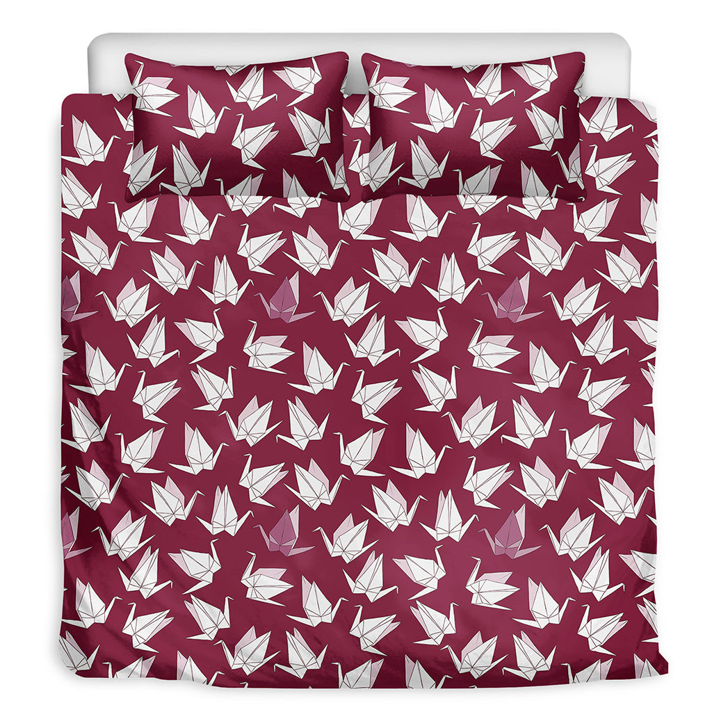 Japanese Origami Crane Pattern Print Duvet Cover Bedding Set