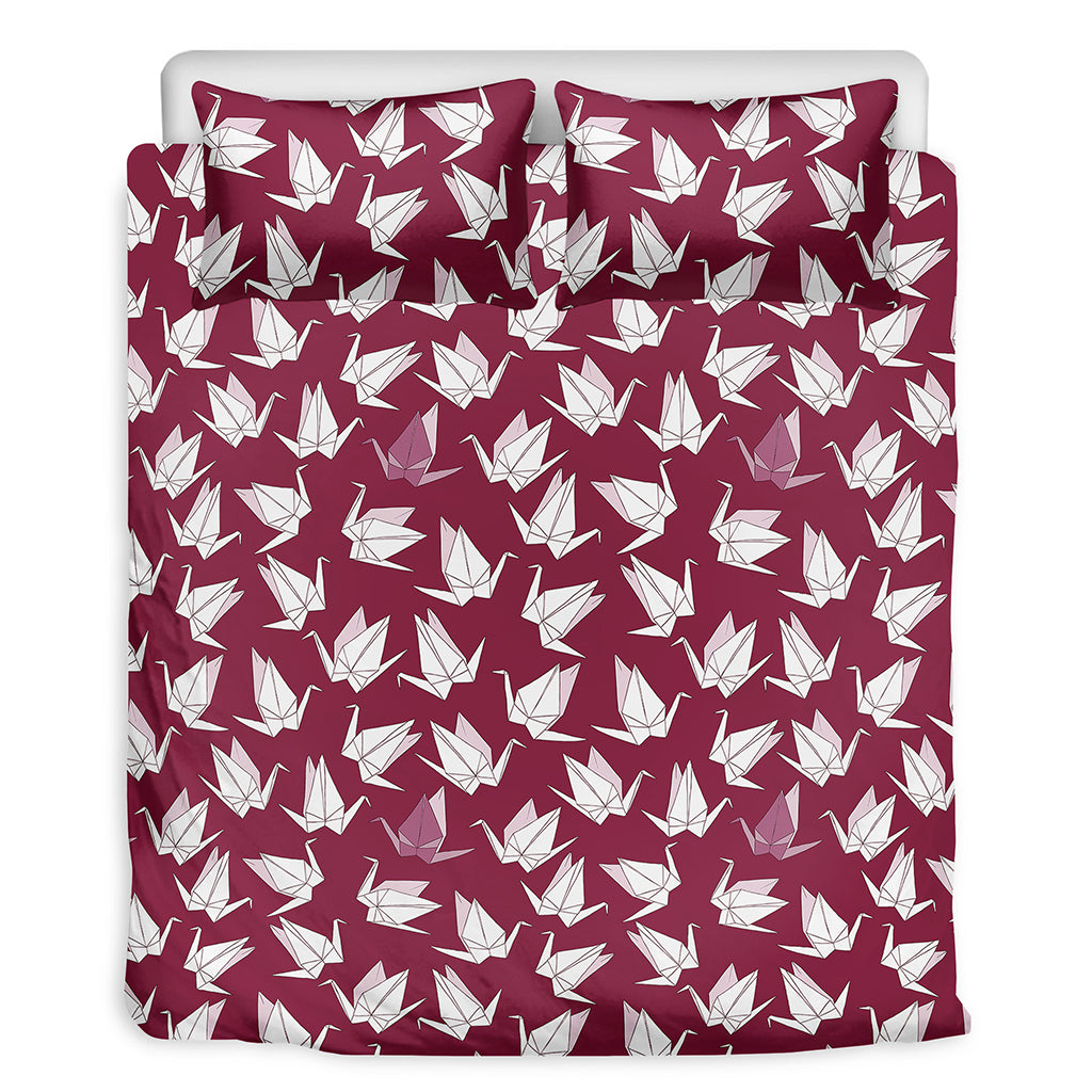 Japanese Origami Crane Pattern Print Duvet Cover Bedding Set