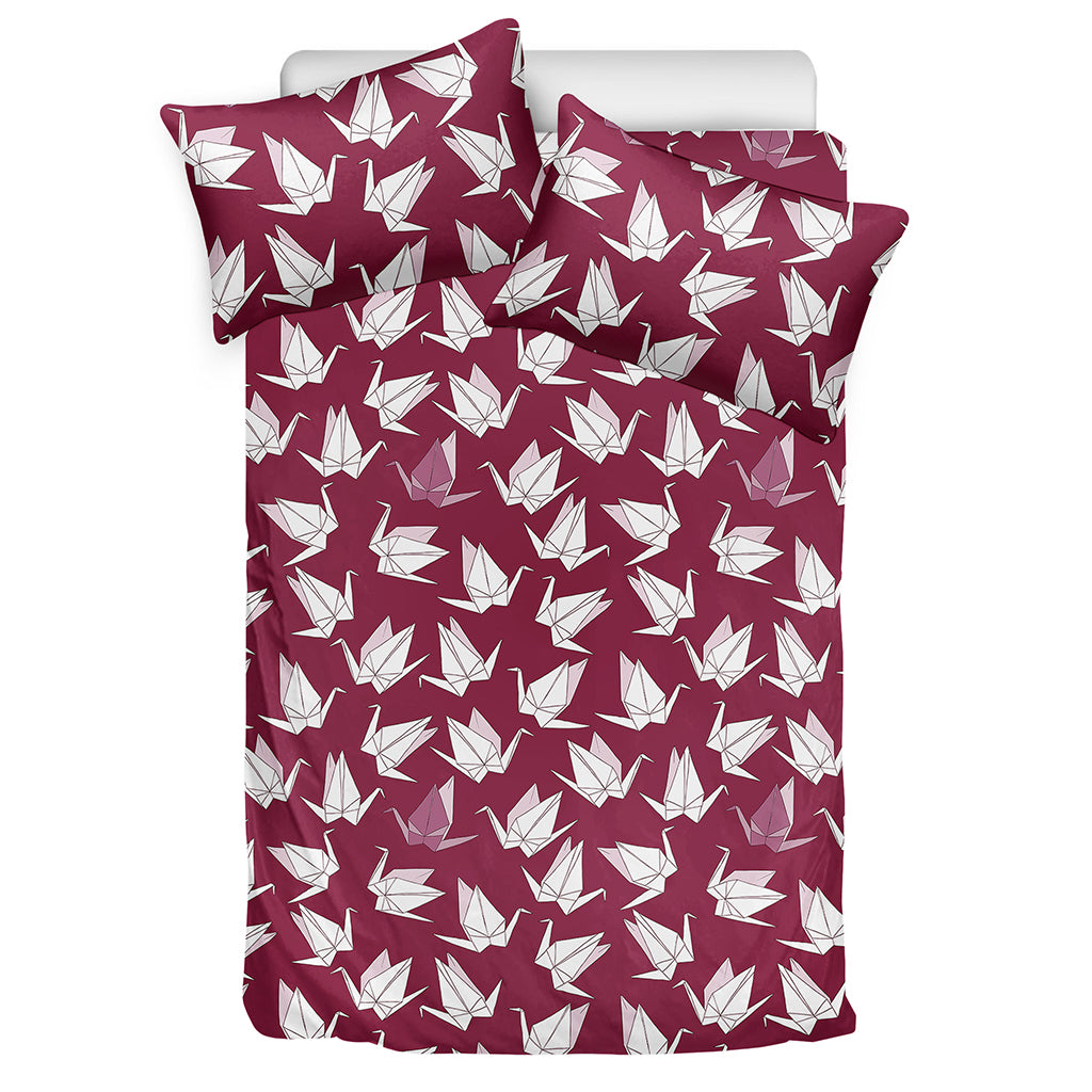 Japanese Origami Crane Pattern Print Duvet Cover Bedding Set