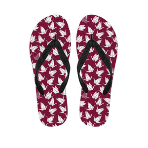 Japanese Origami Crane Pattern Print Flip Flops