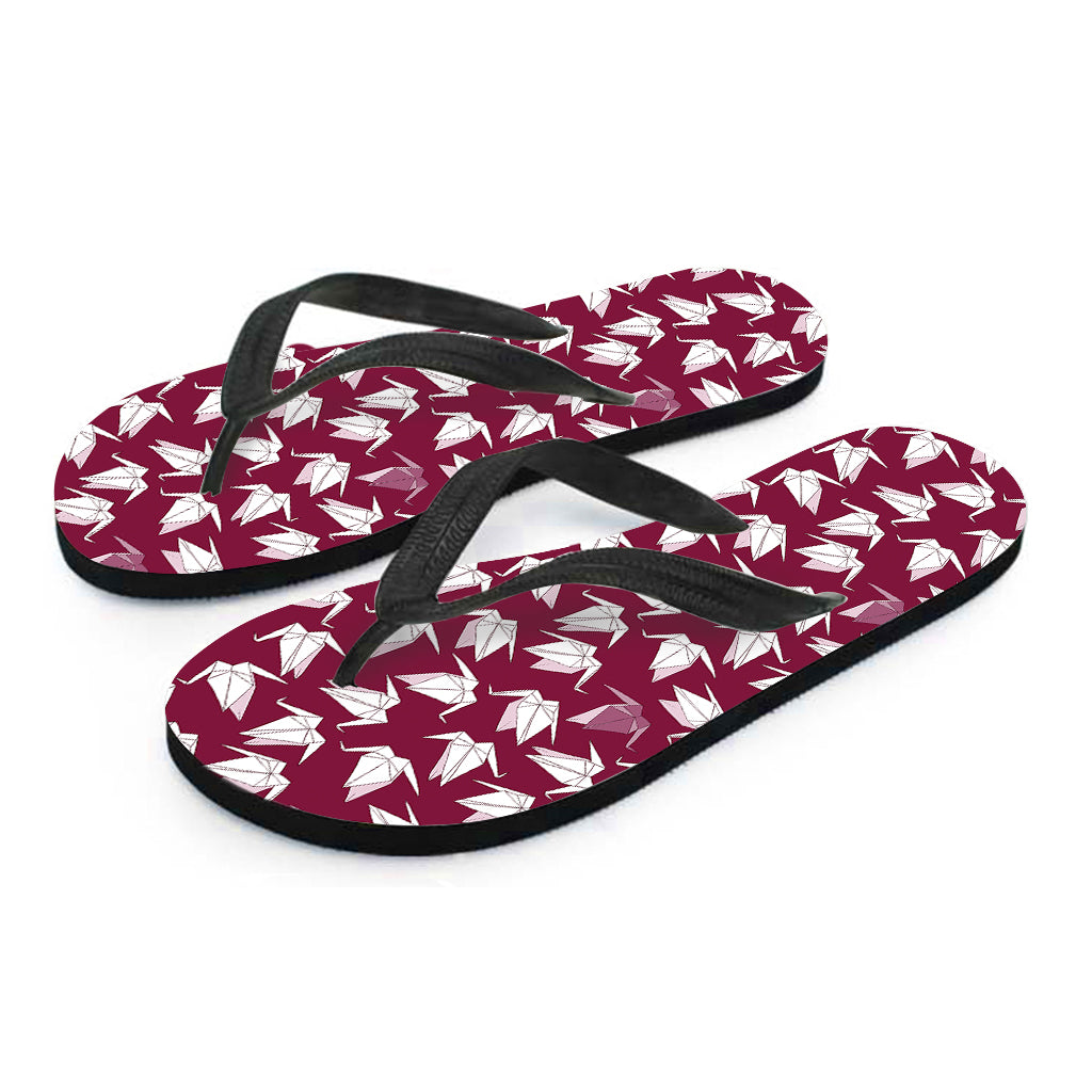 Japanese Origami Crane Pattern Print Flip Flops