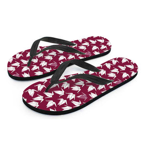 Japanese Origami Crane Pattern Print Flip Flops