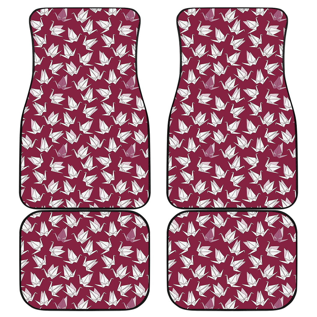 Japanese Origami Crane Pattern Print Front and Back Car Floor Mats