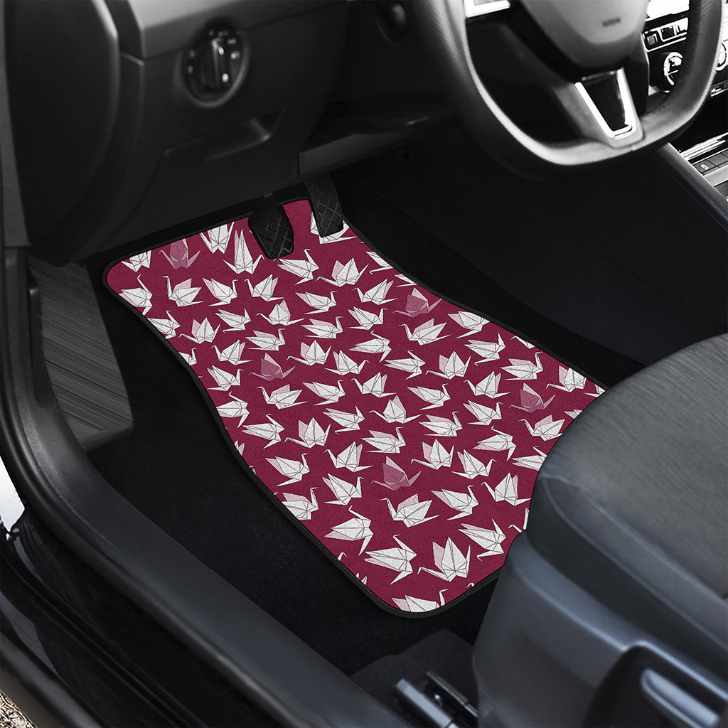 Japanese Origami Crane Pattern Print Front and Back Car Floor Mats