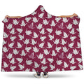 Japanese Origami Crane Pattern Print Hooded Blanket
