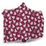 Japanese Origami Crane Pattern Print Hooded Blanket