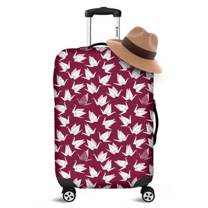 Japanese Origami Crane Pattern Print Luggage Cover