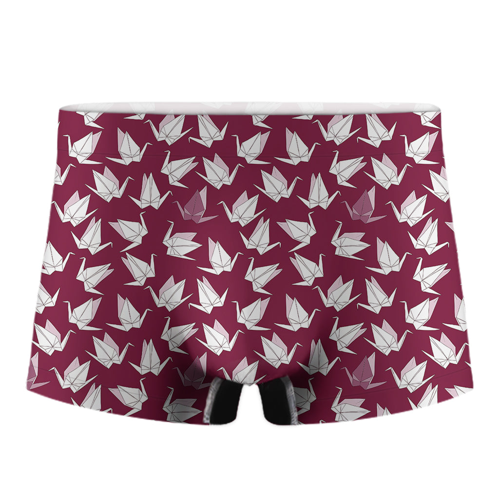 Japanese Origami Crane Pattern Print Men's Boxer Briefs