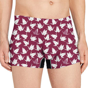 Japanese Origami Crane Pattern Print Men's Boxer Briefs